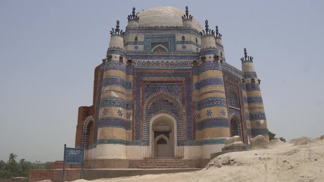 Uch Sharif Jawindi Bibi Tomb Breathtaking Picturesque Frontal View on a Sunny Blue Sky Day