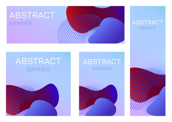 Modern banners with fluid design elements, vector set.