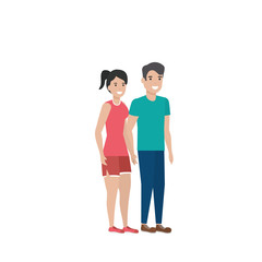 Obraz premium Couple of woman and man cartoon design