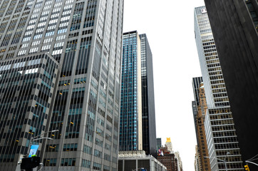 Fototapeta na wymiar Office towers in the downtown financial district of New York. New York City Manhattan Skyline, U.S.A.