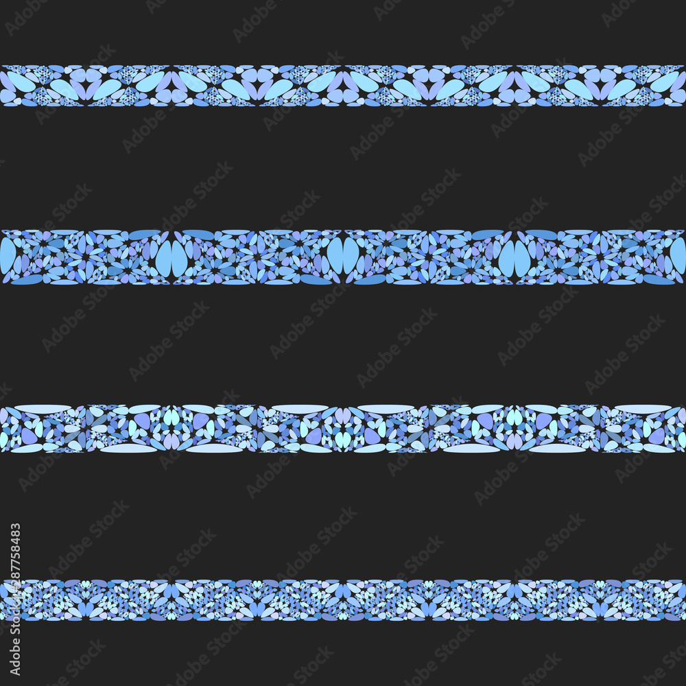 Poster curved stone mosaic divider line set - vector design elements
