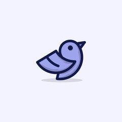 Bird Line Illustration Simple Icon Logo Element Design Template Vector	