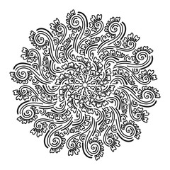 Decorative round floral mandala. Floral designs for Business card, greeting card, wedding invitation, Gift voucher, background pattern, fashion design. vector illustration.