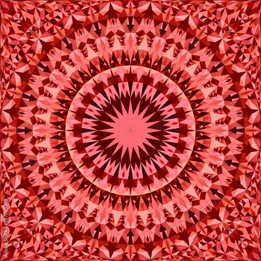 Aufkleber red repeating kaleidoscope pattern background - abstract symmetrical vector mandala wallpaper graphi