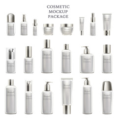 Cosmetic Mockup Package Set of Cosmetic Bottles