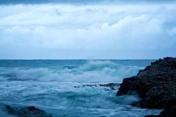 Waves crashing on a gloomy day, Umhlanga, Kwa-Zulu Natal, South AFrica
