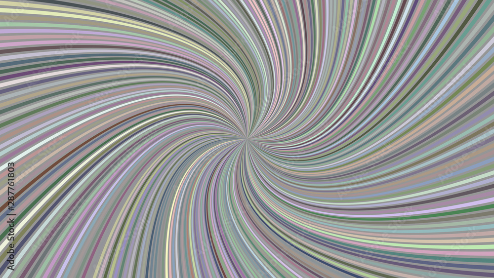 Poster multicolored abstract psychedelic spiral background - vector graphic design with curved striped rays