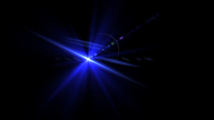 Bright blue light lense flare