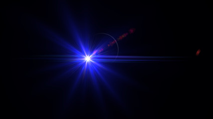 Bright blue light lense flare