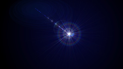 Bright blue light lense flare