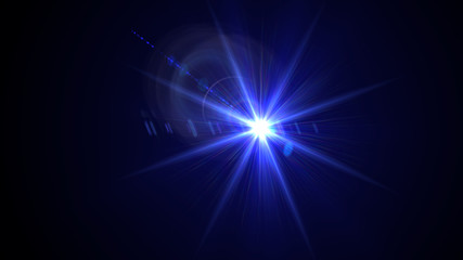 Bright blue light lense flare