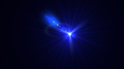 Bright blue light lense flare