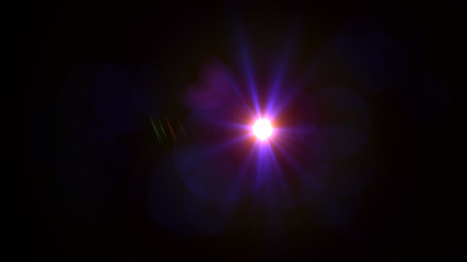 Bright blue light lense flare