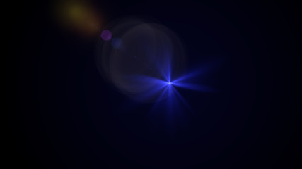 Bright blue light lense flare