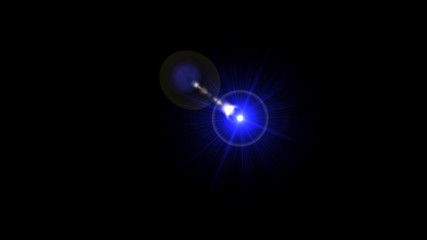 Bright blue light lense flare
