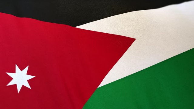 Jordan national flag seamlessly waving on realistic satin texture 29.97FPS