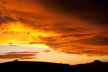 Sunset over the hills, South Africa