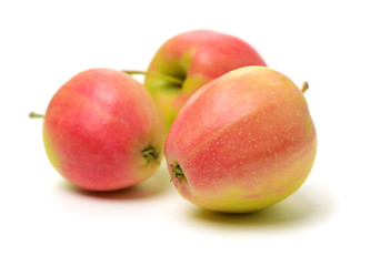Red apples isolated on white background