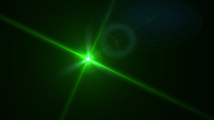 Bright green light lense flare