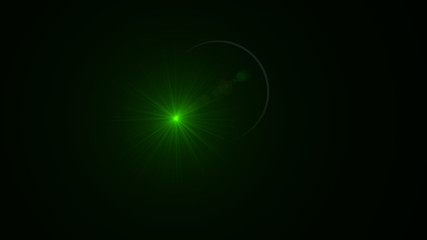 Bright green light lense flare