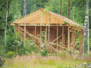 frame house in the forest
