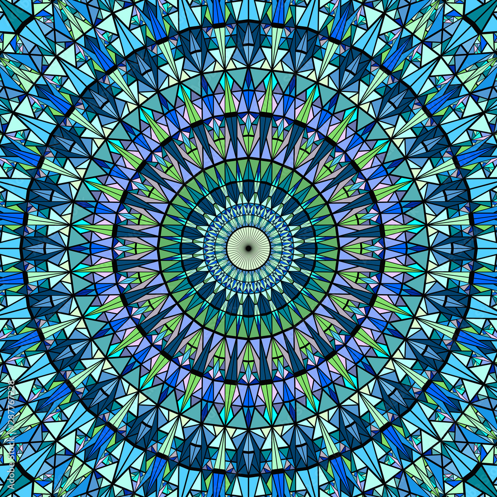 Poster dynamic colorful abstract round tiled pattern background - circular hypnotic vector graphic design