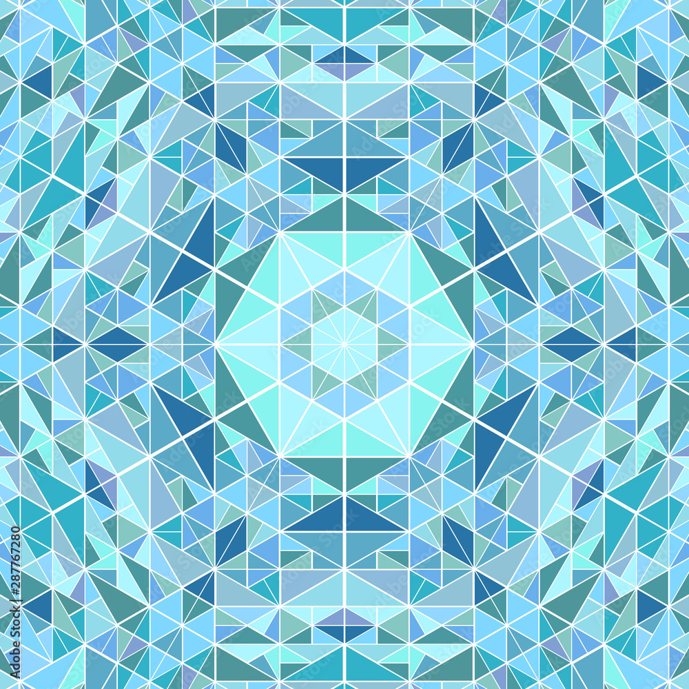 Poster dynamic polygonal geometrical mosaic background - psychedelic circular vector design with triangle t