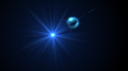 Bright light blue lense flare