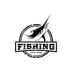 Marlin, Tuna Fish, Fishing Tuna Retro logo