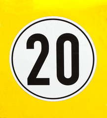 Verkehrsschild Geschwindigkeitsbegrenzung Tempo 20 K/h, Bremen, Deutschland, Europa