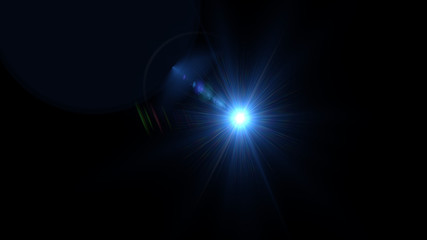 Bright light blue lense flare