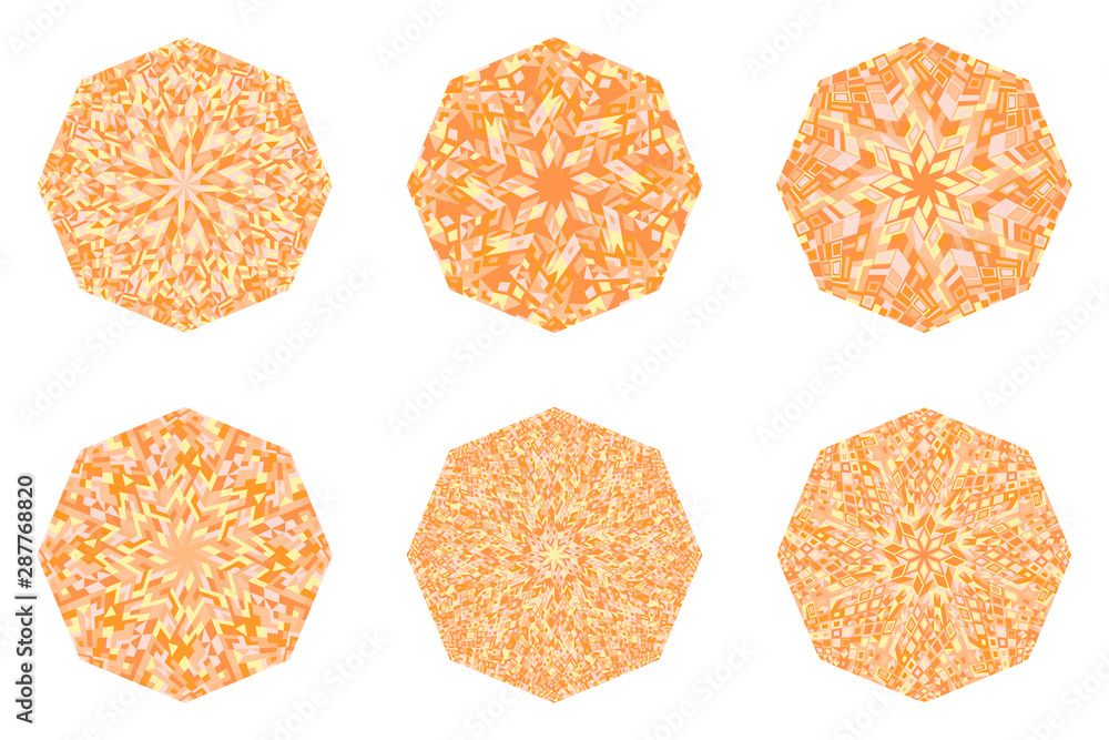 Poster isolated abstract mosaic octagon symbol template set - geometrical octagonal ornamental vector eleme