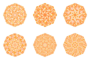 Isolated abstract mosaic octagon symbol template set - geometrical octagonal ornamental vector element