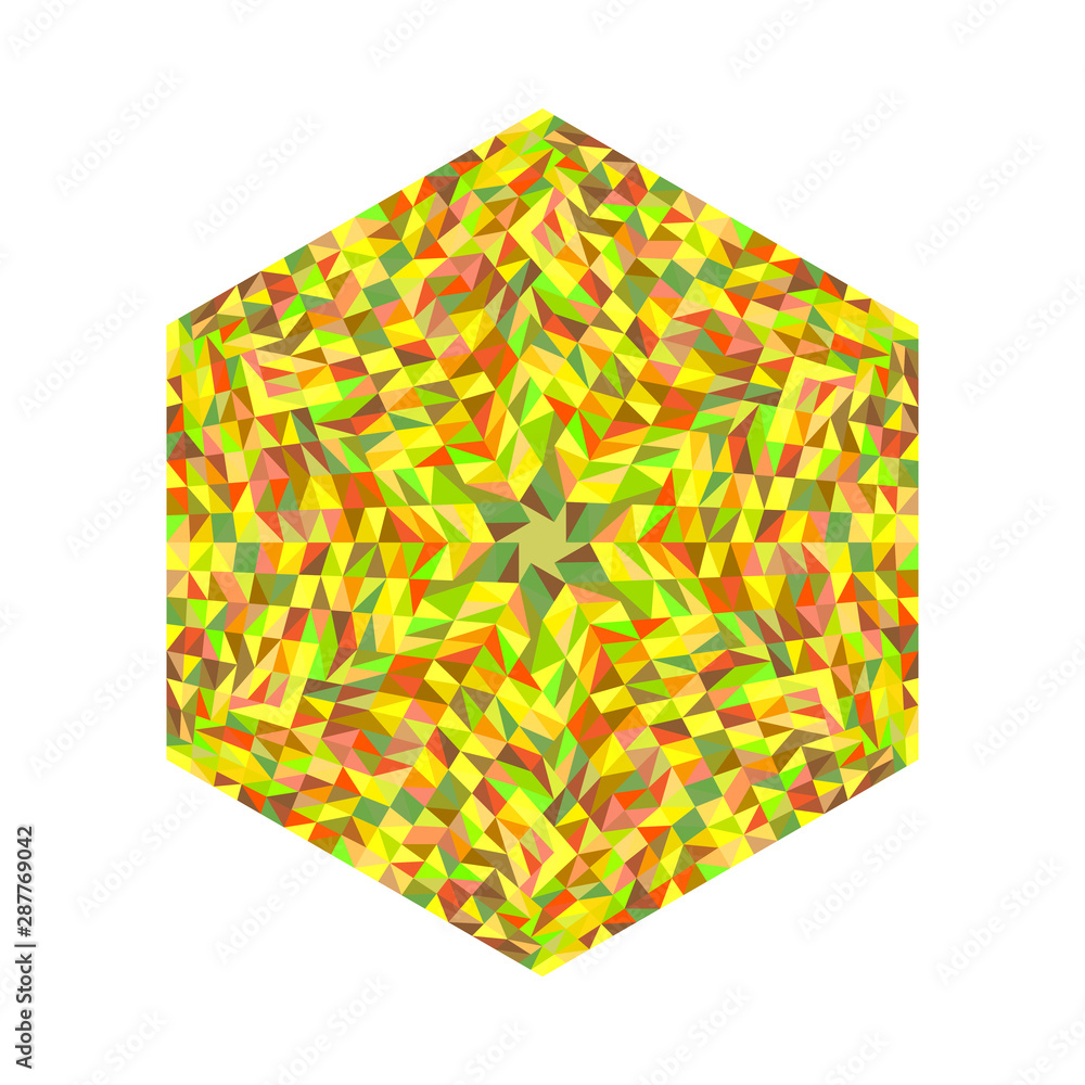 Poster abstract mosaic hexagon polygon logo template - geometrical colorful vector design element
