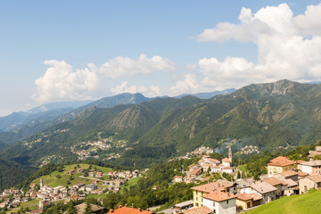 Fototapeta na wymiar Alpine panorama in summer time, Italian Alps