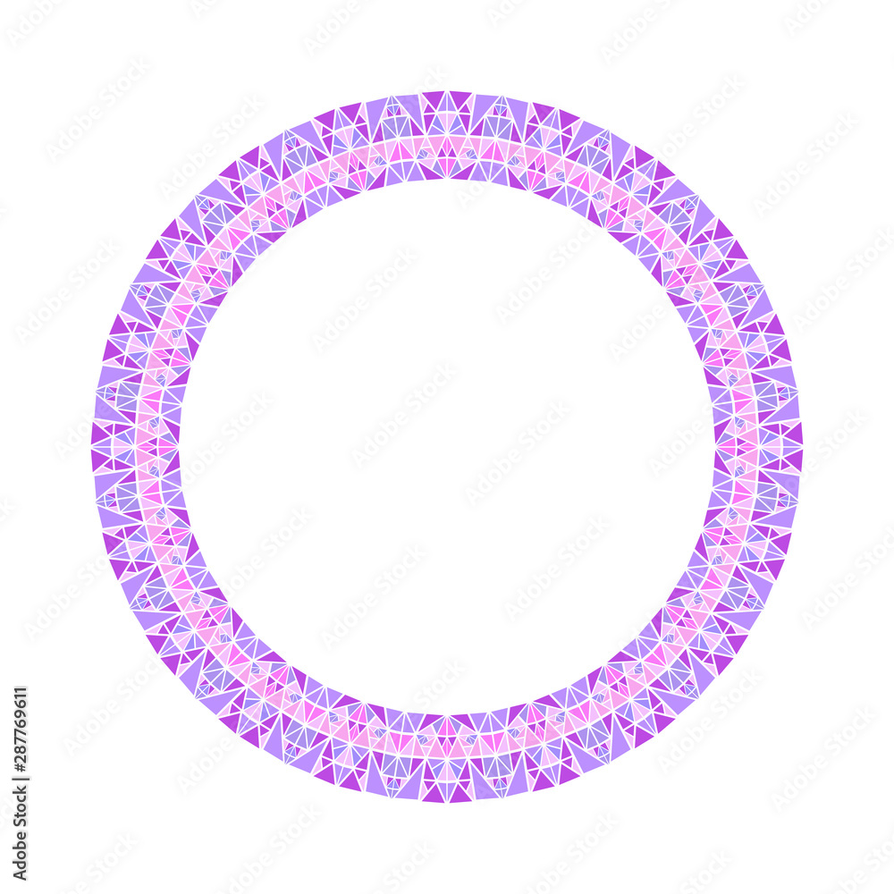Poster colorful abstract geometrical triangle mosaic circle border - round circular vector element