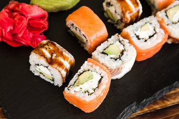 japanese sushi dish with different fillings