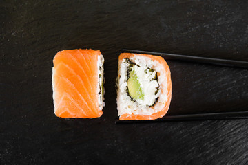 japanese sushi dish with different fillings