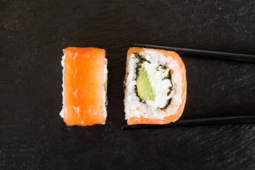 japanese sushi dish with different fillings