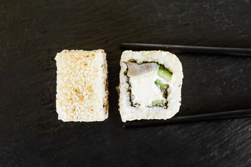 japanese sushi dish with different fillings