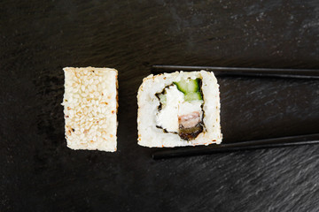 japanese sushi dish with different fillings