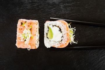 japanese sushi dish with different fillings
