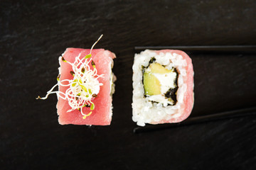 japanese sushi dish with different fillings