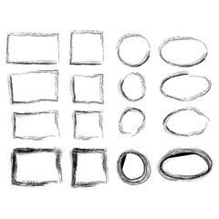 Hand drawn frames. Vintage doodle sketch picture frame doodle labels