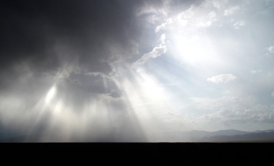 Dramatic sky after a rain storm in Kyrgyzstan