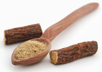 Liquorice stick and ground