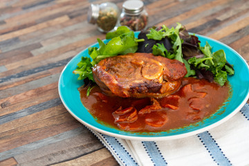 Beef stewed and Carrots potatoes with a wine sauce and herbs