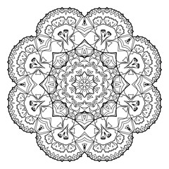 Mandala. Vintage decorative elements. Oriental pattern, vector illustration. Coloring book page. Islam, Arabic, Indian, moroccan spain turkish mystic ottoman motifs