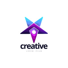 Fototapeta premium Vibrant Creative Star Point Logo Design