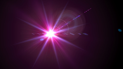 Naklejka premium Bright magenta lense flare